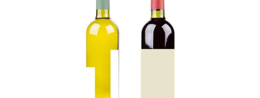 Side-by-side of a wrap-around label vs. front and back label.