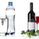 Side by side of glass and plastic containers with labels.