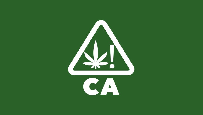 California’s universal symbol warning a product contains THC.
