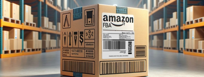A FBA box with an FNSKY that follows FBA labeling requirements.
