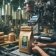 A full-color coffee bag label on a cold brew product.