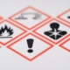 A hazardous material pictogram on a GHS label