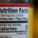 A nutritional facts label showing the amount of servings per container.