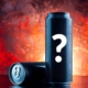 A bare energy drink can labeled with a question mark.