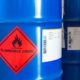 Durable labels on a chemical barrel.