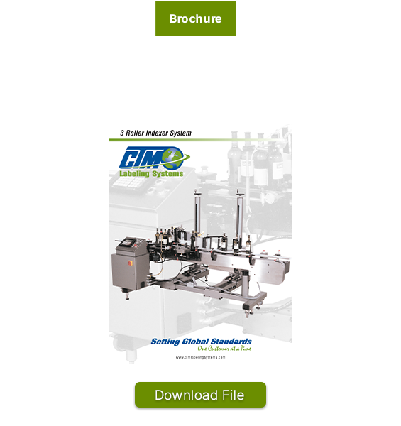 3 Roller Indexer System _ Wine Bottle Label Applicator Brochure image.
