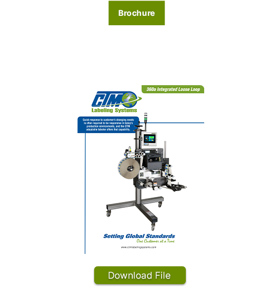 360a Series Integrated Loose Loop Label Applicator Brochure image.