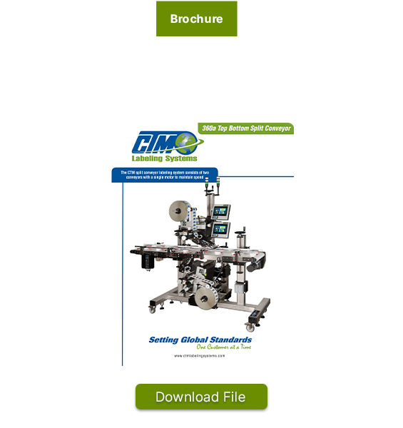 360a Series Top Bottom Split Conveyor Labeling System brochure image.