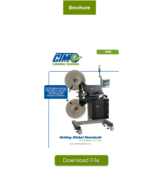 Continuous Feed Dual Unwind Labelers Brochure image.