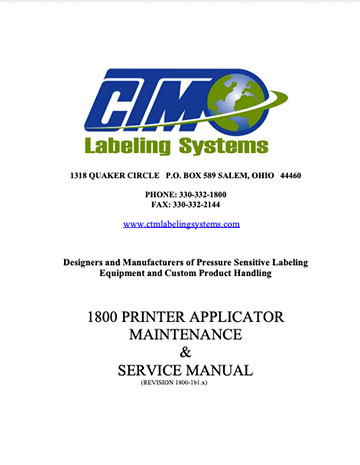 1800 printer applicator archive manual.