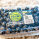 A QR code label on a product.